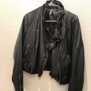 Free People Leather Jacket Size M
